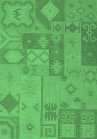 Patchwork Emerald Green Transitional Rug, con433emgrn