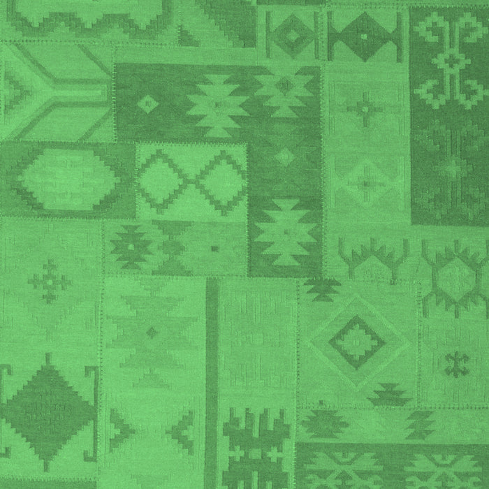 Patchwork Emerald Green Transitional Rug, con433emgrn