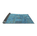 Sideview of Patchwork Light Blue Transitional Rug, con433lblu