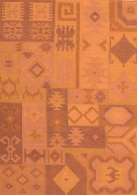 Patchwork Orange Transitional Rug, con433org