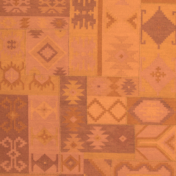 Patchwork Orange Transitional Rug, con433org