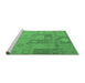 Sideview of Machine Washable Patchwork Emerald Green Transitional Area Rugs, wshcon433emgrn