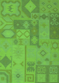 Patchwork Green Transitional Rug, con433grn