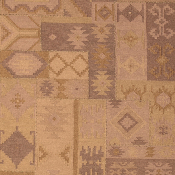 Patchwork Brown Transitional Rug, con433brn