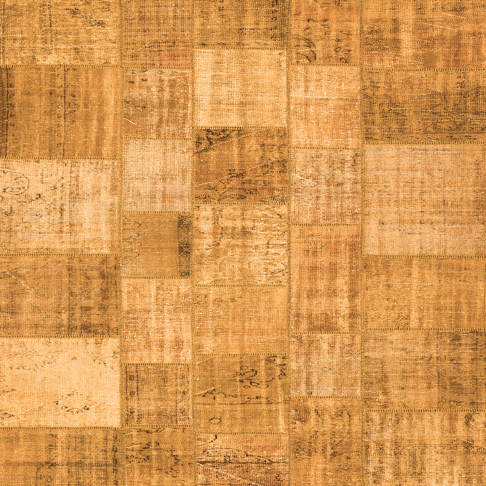 Round Machine Washable Patchwork Orange Transitional Area Rugs, wshcon434org