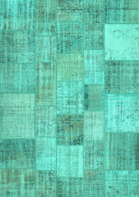 Patchwork Turquoise Transitional Rug, con434turq