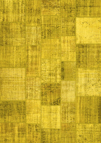 Patchwork Yellow Transitional Rug, con434yw