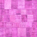 Square Machine Washable Patchwork Pink Transitional Rug, wshcon434pnk