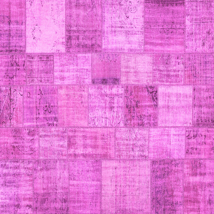 Square Patchwork Pink Transitional Rug, con434pnk