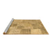 Sideview of Machine Washable Patchwork Brown Transitional Rug, wshcon434brn