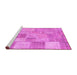 Sideview of Machine Washable Patchwork Pink Transitional Rug, wshcon434pnk