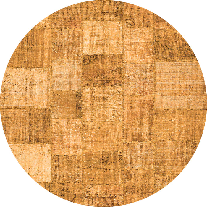 Square Patchwork Orange Transitional Rug, con434org