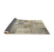 Thickness of Contemporary Khaki Green Patchwork Rug, con435