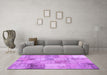 Machine Washable Patchwork Purple Transitional Area Rugs in a Living Room, wshcon435pur