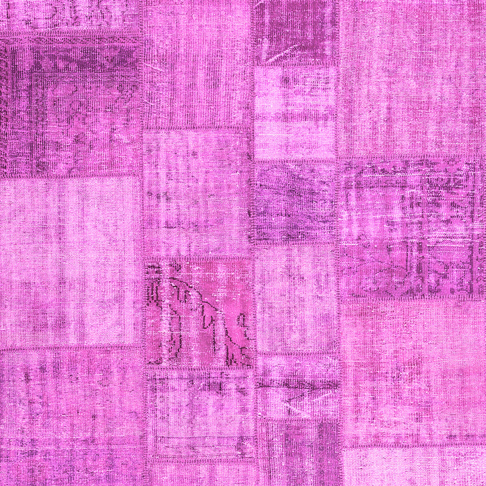 Machine Washable Patchwork Pink Transitional Rug, wshcon435pnk