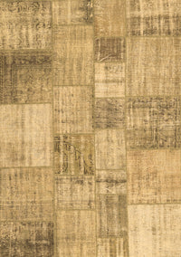 Patchwork Brown Transitional Rug, con435brn