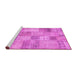 Sideview of Machine Washable Patchwork Pink Transitional Rug, wshcon435pnk