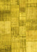 Patchwork Yellow Transitional Rug, con435yw