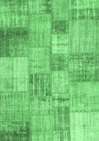 Patchwork Emerald Green Transitional Rug, con435emgrn