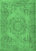 Machine Washable Abstract Emerald Green Contemporary Area Rugs, wshcon436emgrn