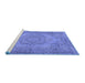 Sideview of Machine Washable Abstract Blue Contemporary Rug, wshcon436blu