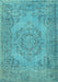 Abstract Light Blue Contemporary Rug, con436lblu