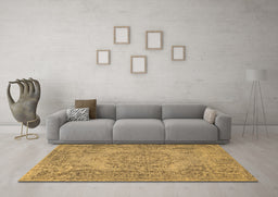 Machine Washable Abstract Brown Contemporary Rug in a Living Room,, wshcon436brn