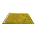 Sideview of Machine Washable Abstract Yellow Contemporary Rug, wshcon436yw