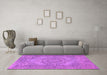 Machine Washable Abstract Purple Contemporary Area Rugs in a Living Room, wshcon436pur