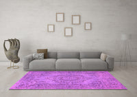 Machine Washable Abstract Purple Contemporary Rug, wshcon436pur