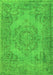 Serging Thickness of Machine Washable Abstract Green Contemporary Area Rugs, wshcon436grn