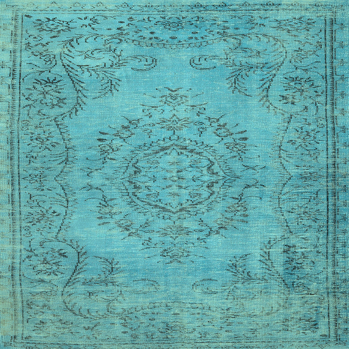 Square Abstract Light Blue Contemporary Rug, con436lblu