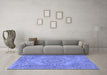 Machine Washable Abstract Blue Contemporary Rug in a Living Room, wshcon436blu