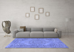 Machine Washable Abstract Blue Contemporary Rug in a Living Room, wshcon436blu