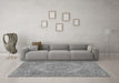 Machine Washable Abstract Gray Contemporary Rug in a Living Room,, wshcon436gry