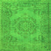 Serging Thickness of Abstract Green Contemporary Rug, con436grn