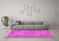 Machine Washable Abstract Pink Contemporary Rug, wshcon436pnk