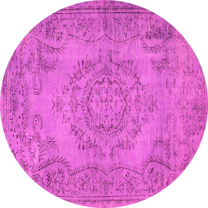 Round Abstract Pink Contemporary Rug, con436pnk