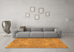 Machine Washable Abstract Orange Contemporary Area Rugs in a Living Room, wshcon436org