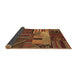 Sideview of Patchwork Brown Transitional Rug, con437brn