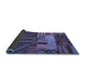 Sideview of Patchwork Blue Transitional Rug, con437blu