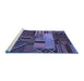 Sideview of Machine Washable Patchwork Blue Transitional Rug, wshcon437blu