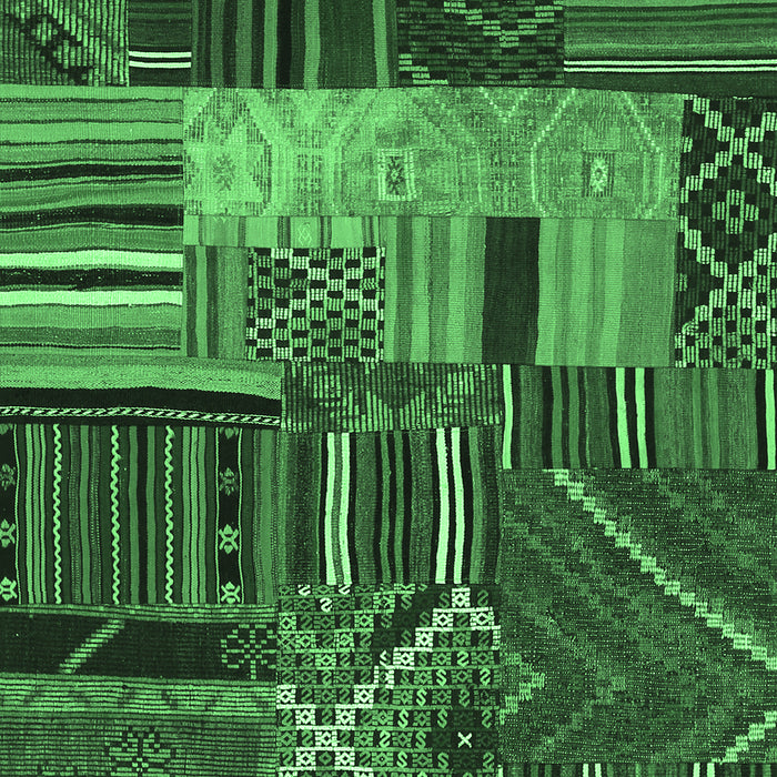 Patchwork Emerald Green Transitional Rug, con437emgrn