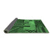 Sideview of Patchwork Emerald Green Transitional Rug, con437emgrn