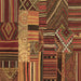 Square Patchwork Brown Transitional Rug, con437brn