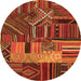 Square Patchwork Orange Transitional Rug, con437org