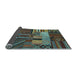 Sideview of Patchwork Light Blue Transitional Rug, con437lblu