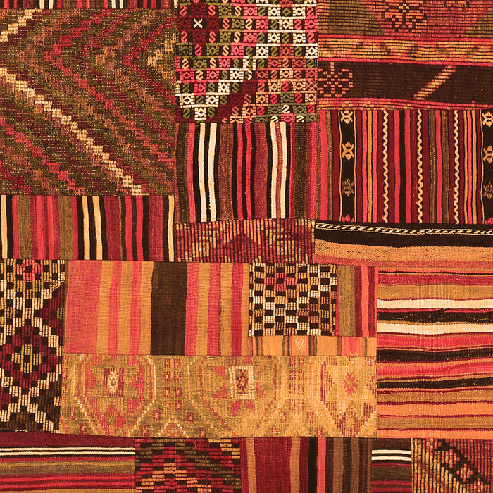 Serging Thickness of Machine Washable Patchwork Orange Transitional Area Rugs, wshcon437org