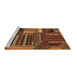 Sideview of Machine Washable Patchwork Brown Transitional Rug, wshcon438brn