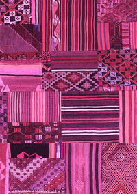 Patchwork Pink Transitional Rug, con438pnk